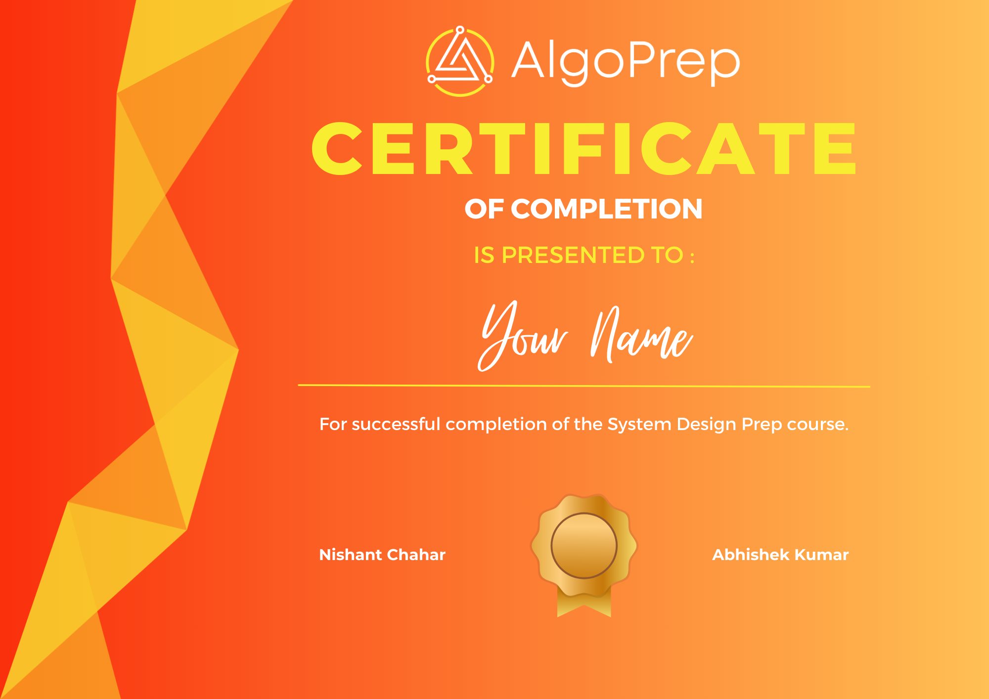 AlgoPrep Certificate